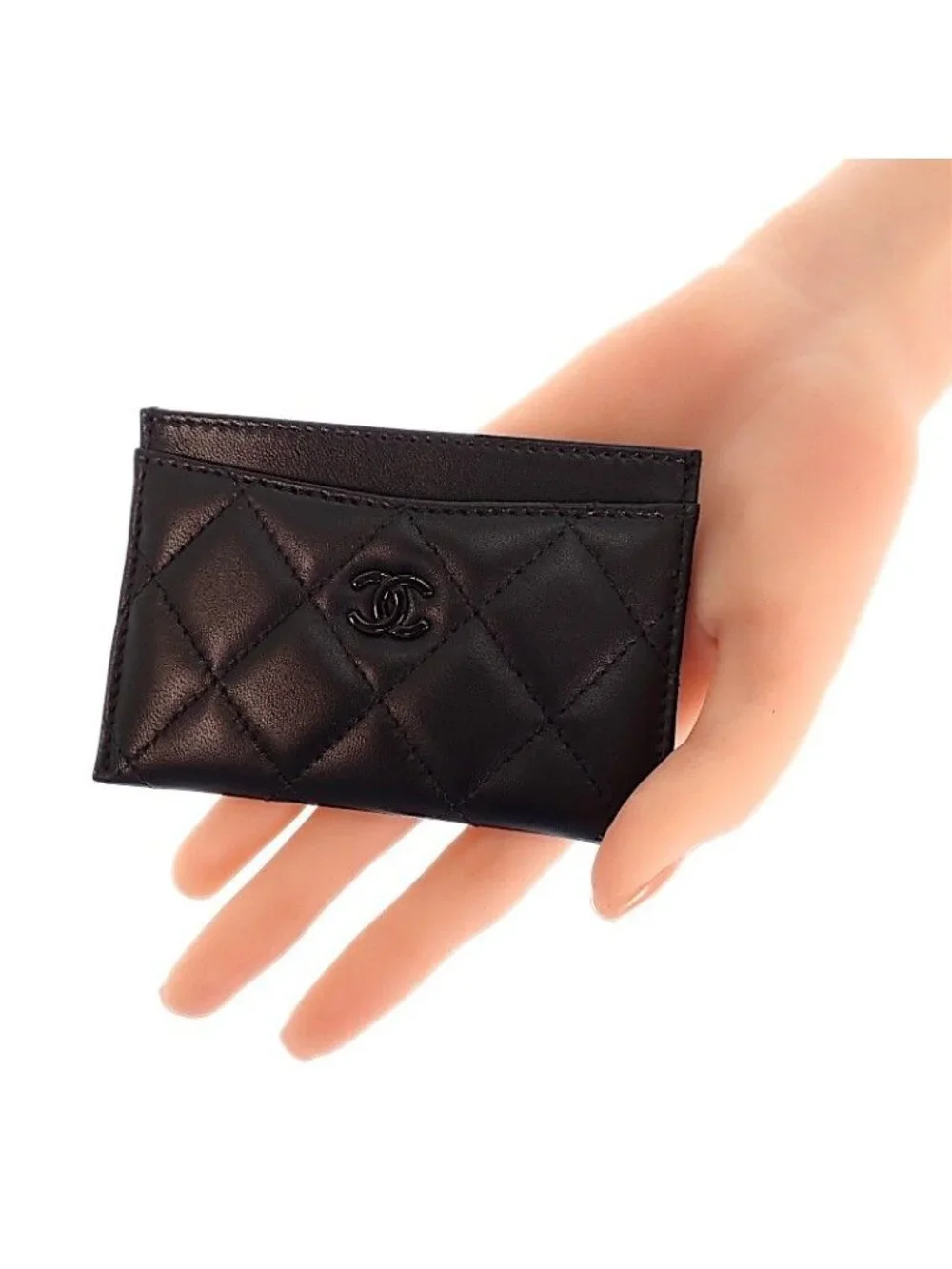 Chanel Classic Card Slot Includes Lambskin Black